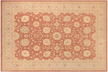 handmade Traditional Kafkaz Chobi Ziegler Brown Tan Hand Knotted RECTANGLE 100% WOOL area rug 10 x 14